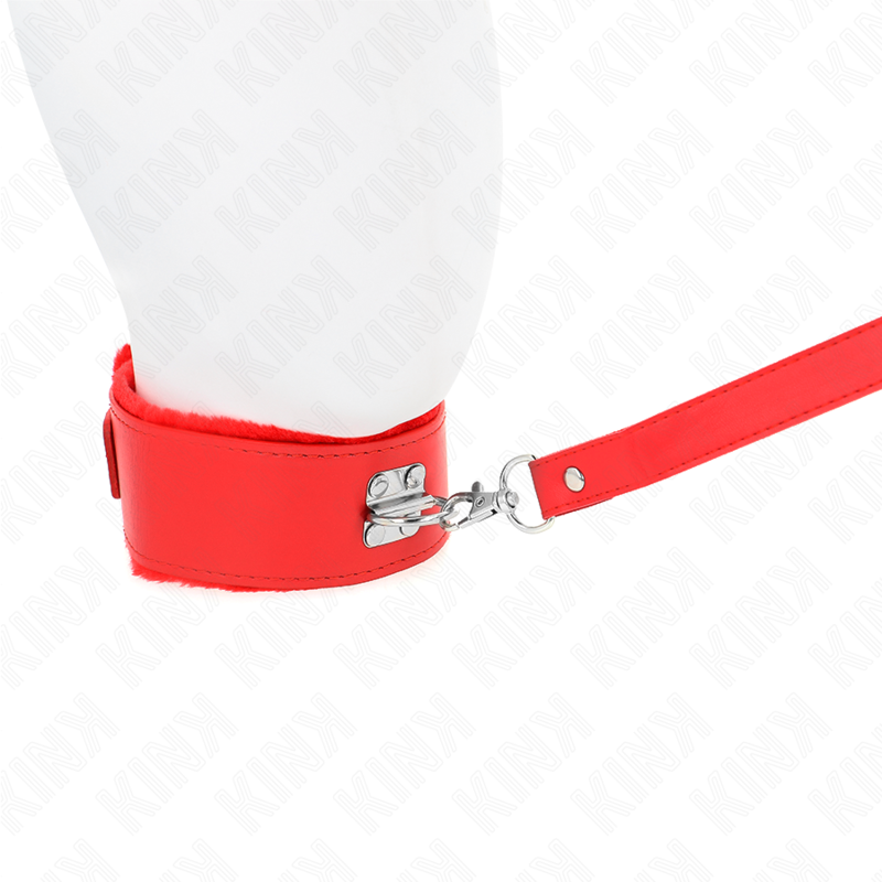 Collier avec laisse à clous argentés ajustable — vue de profil