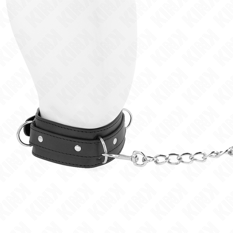 Collier à laisse avec trois anneaux — vue de profil