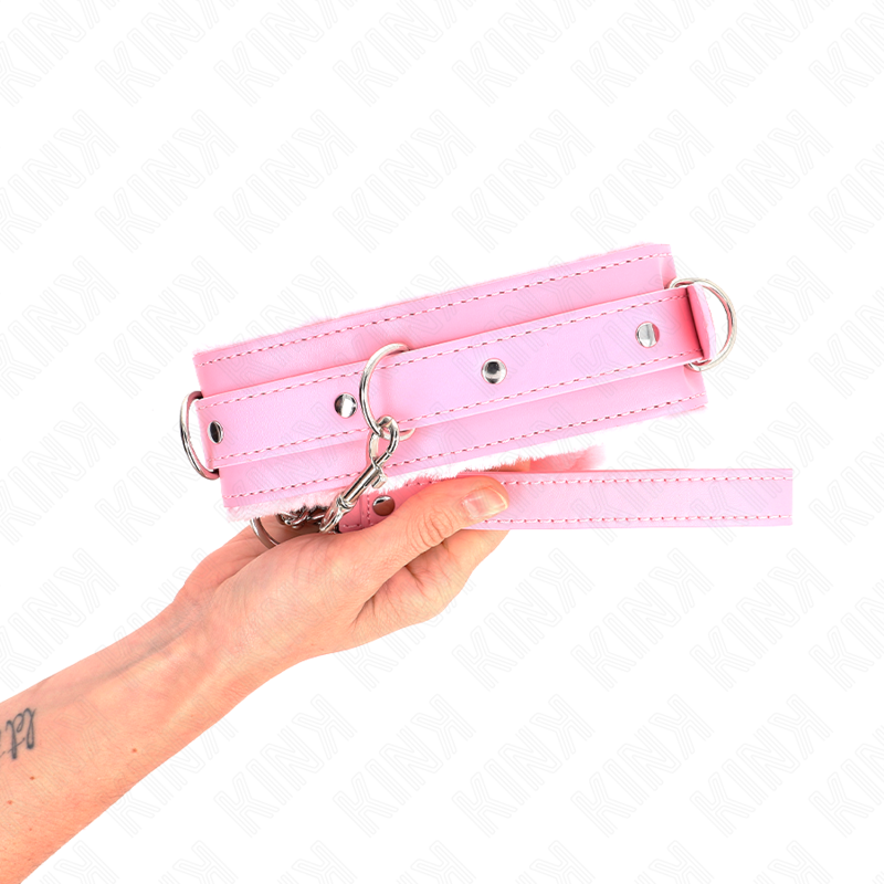 kink collier avec laisse 65 cm avec restrictions rose 36 42 cm x 5 5 cm