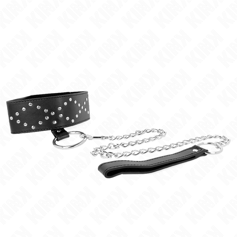 Collier à laisse avec clous argentés — vue de dos
