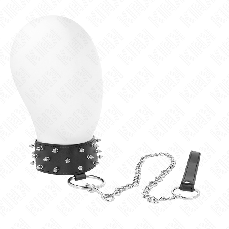 Collier à laisse avec clous argentés alignés — vue principale