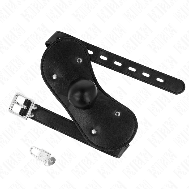 Bâillon boule avec sangle à boucles et serrure — détail produit