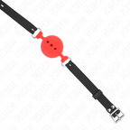 Bâillon boule en silicone rouge — vue de dos