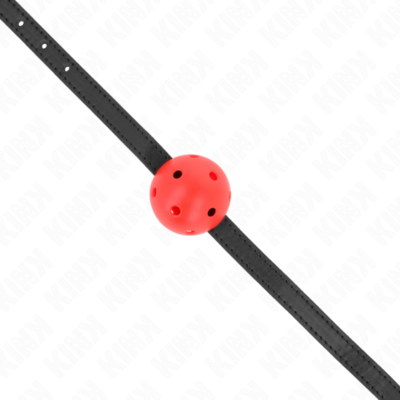 Bâillon boule respirante rouge — vue de dos