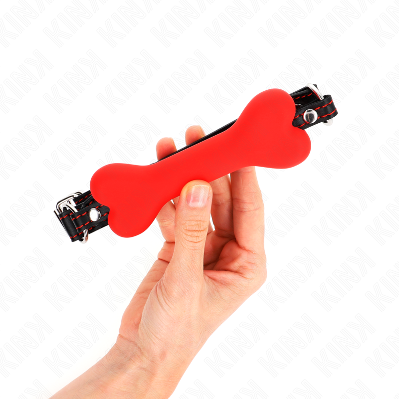 Bâillon en forme d'os rouge — détail produit