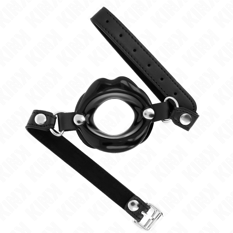Bâillon mors souple avec sangle en cuir noir — vue principale