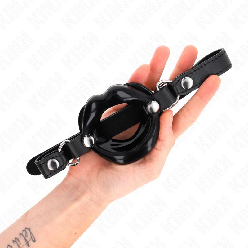 Bâillon mors souple avec sangle en cuir noir — détail produit