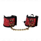 kink attache poignets scandal details dentelle rouge noir 24 5 cm x 6 5 cm