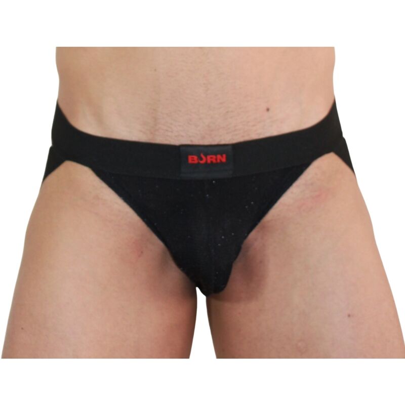 Jockstrap homme paillettes noir brillant — détail produit