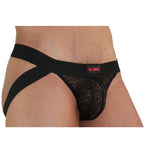 Jockstrap homme dentelle transparente noir — vue principale