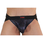 Jockstrap homme paillettes bleu et noir — détail produit