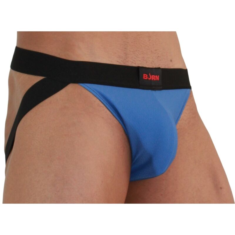 Jockstrap homme paillettes bleu nuit et noir — vue principale