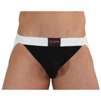 Jockstrap homme paillettes noir et blanc — vue rapprochée