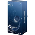 Boite Satisfyer Pro Plus Wave 4 bleue, packaging Air Pulse Vibrator avec mention Connect App et Robotic G-Spot Stimulation, visuel produit silicone.