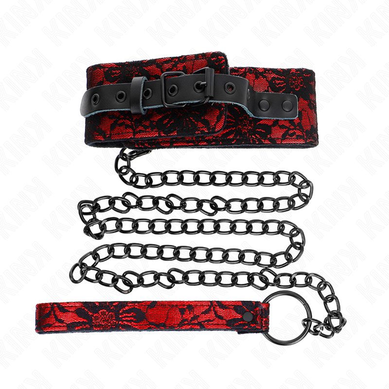 kink collier dentelle avec ceinture avec ceinture en cuir vrai 105 cm 44 x 5 5 cm