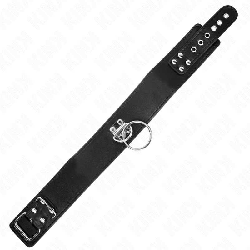 Collier en cuir avec longue laisse cloutée — vue rapprochée