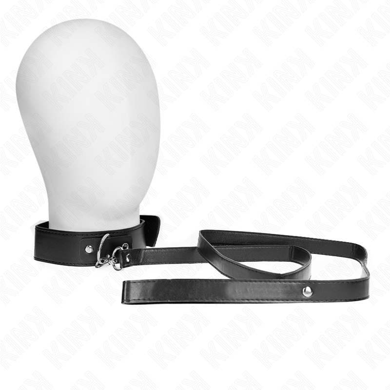 Collier de soumission noir avec laisse détachable — vue principale
