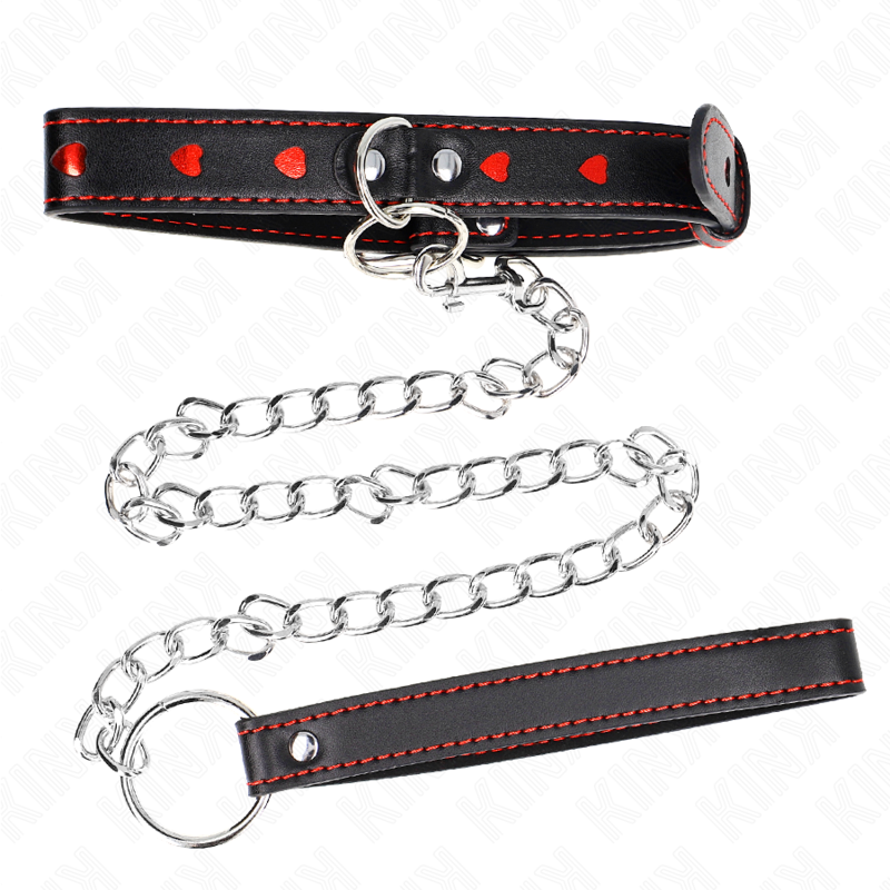 Collier de soumission avec bracelet à détails coeur — vue de dos