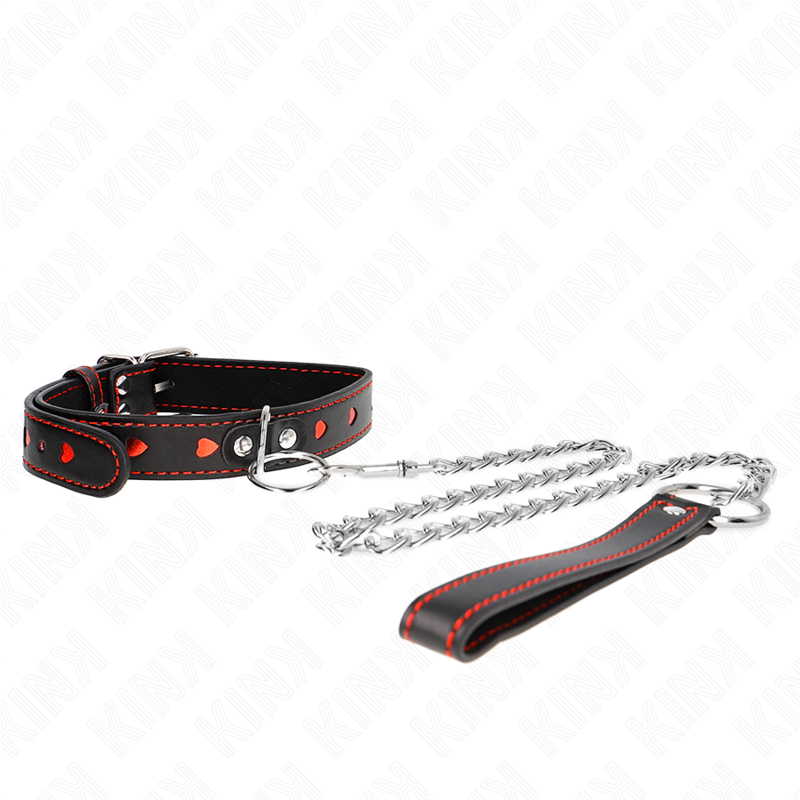 Collier de soumission avec bracelet à détails coeur — vue de profil