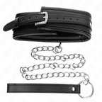 Collier de soumission à boucle brillante avec laisse — détail texture surface