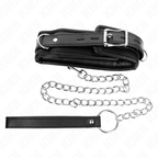 Collier lourd de soumission avec laisse — vue de profil