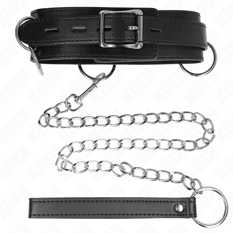 kink collier esclavage 3 anneaux avec sangle 80 cm 53 x 5 cm