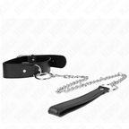 Collier de soumission discret réglable avec laisse — vue de profil