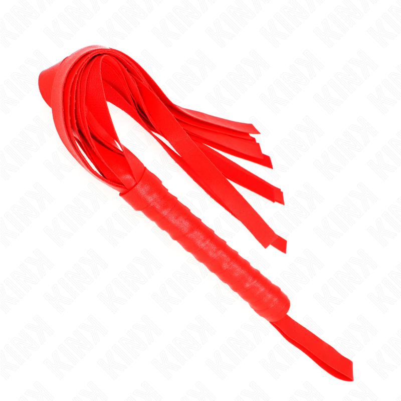Fouet rouge à lanière large pour sensation enveloppante — détail produit