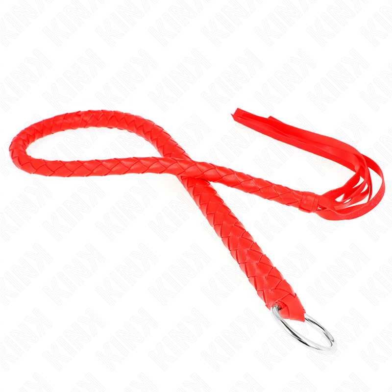 kink fouet serpent avec anneau rouge 65 cm