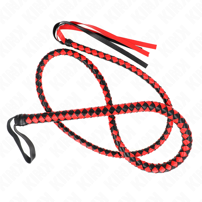 Fouet long type serpent pour jeux de discipline — vue de dos