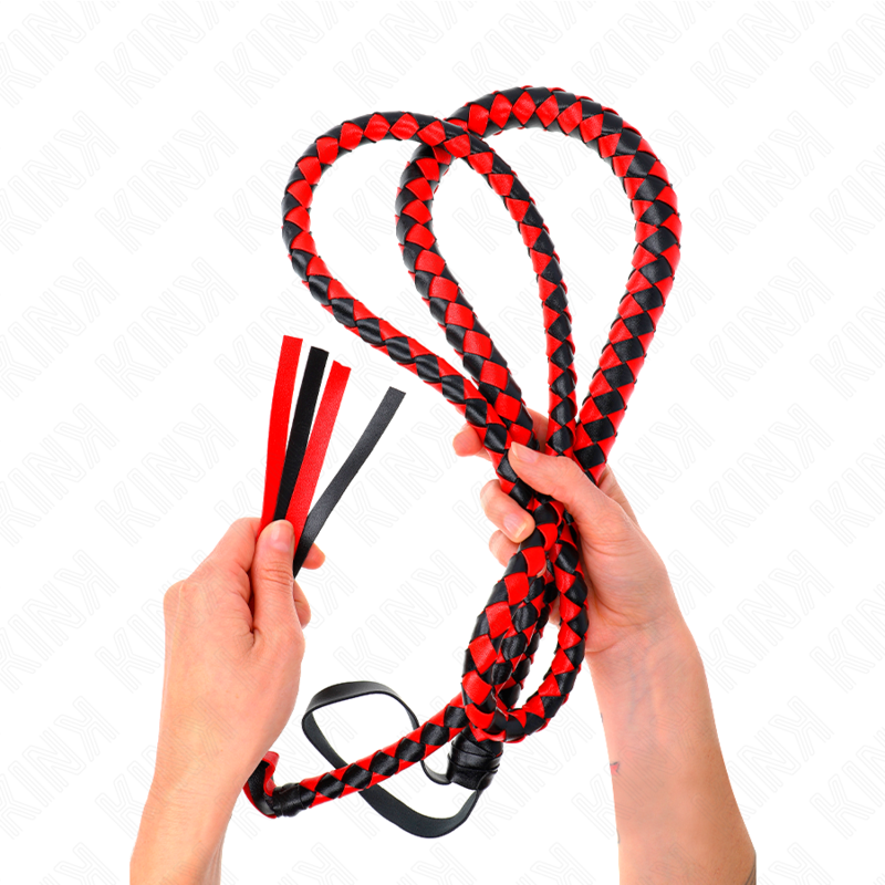 Fouet long type serpent pour jeux de discipline — détail base
