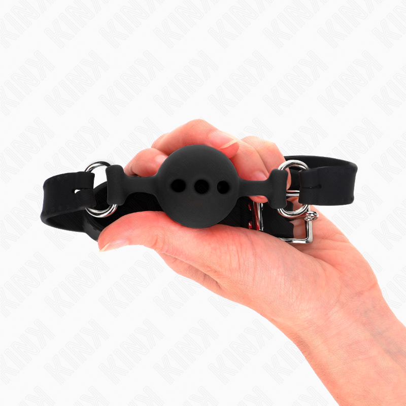 Bâillon boule entièrement en silicone ajustable — vue de dos