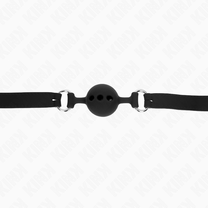 Bâillon boule entièrement en silicone ajustable — détail texture surface