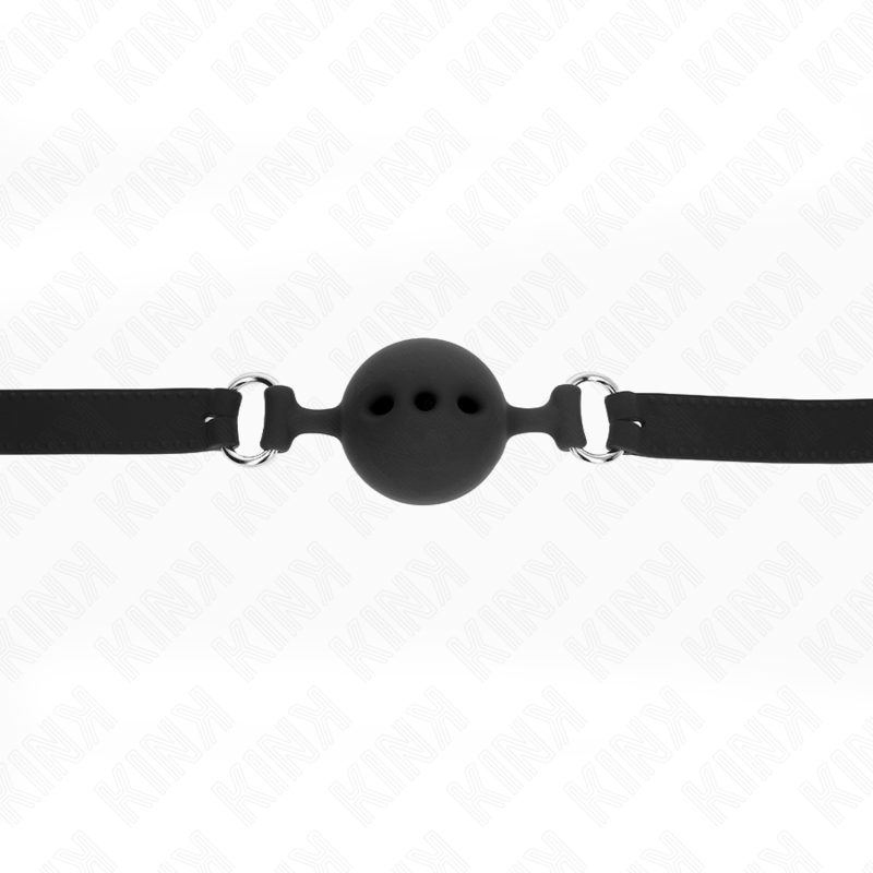 Bâillon boule en silicone noir — vue de dos