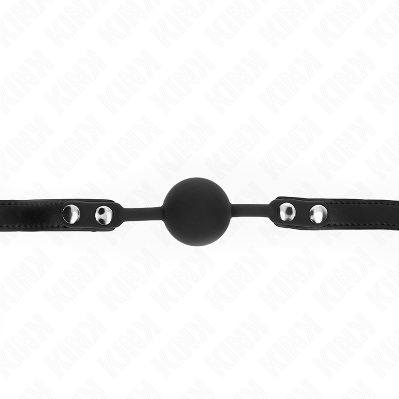 Bâillon boule classique silicone avec serrure — détail texture surface