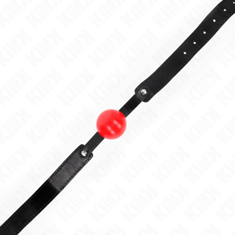 Bâillon boule souple en TPE sangle ajustable — vue de profil