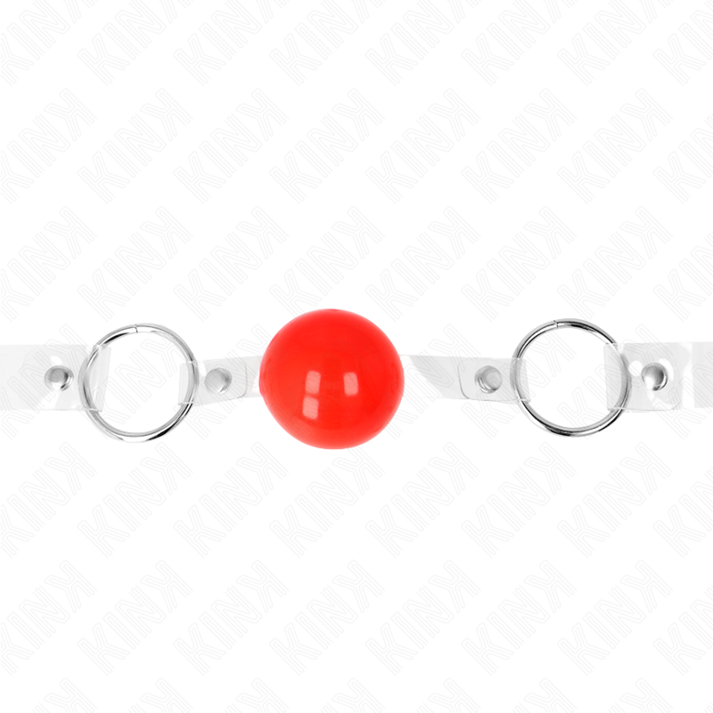 Bâillon boule rouge transparente sangle ajustable — vue de dos