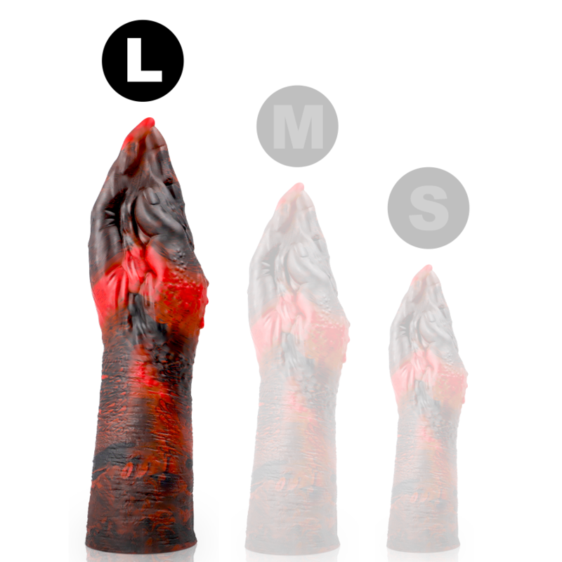Gode fisting démon en silicone texturé fantasy — vue rapprochée 2