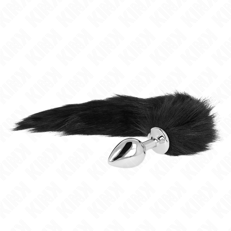 Plug anal bijou avec queue synthétique noire — emballage produit