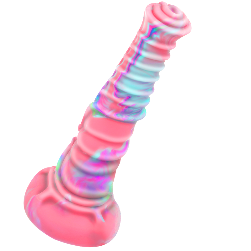 Gode fantastique sculpté en silicone souple — détail texture surface