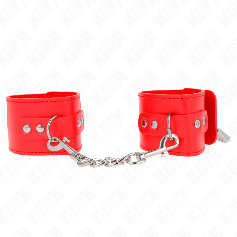 Manchettes de poignet rouges à cadenas — détail produit
