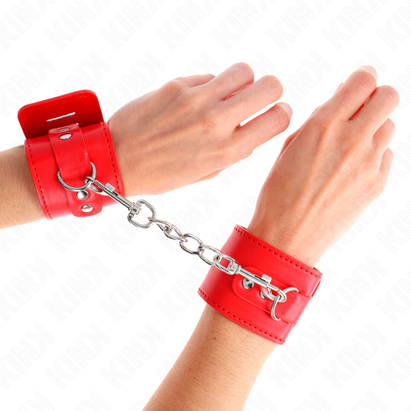 Manchettes de poignet rouges à cadenas — vue principale