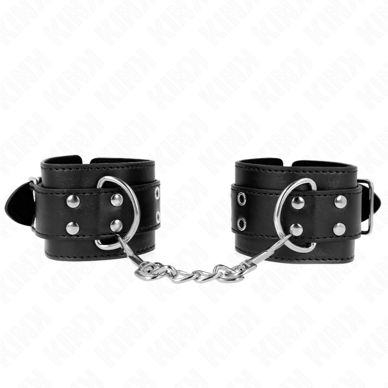 Manchettes de poignet noires à double boucle — détail produit