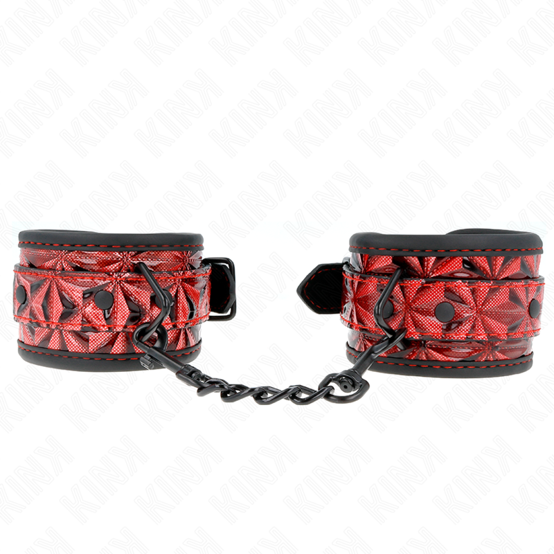 Manchettes de poignet motif diamant rouge — détail produit