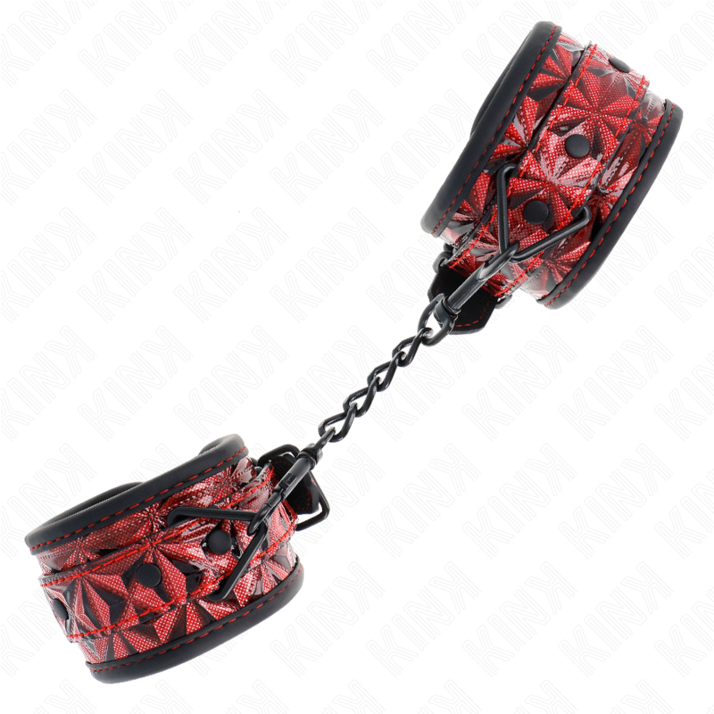Manchettes de poignet motif diamant rouge — vue de profil
