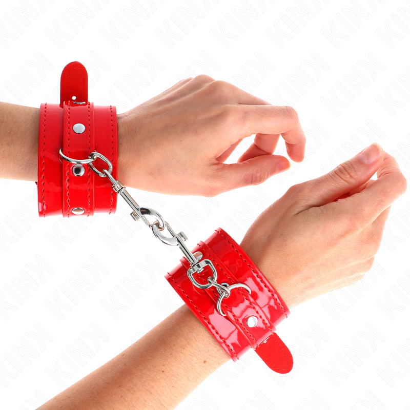 Manchettes de poignet brillantes rouge — vue principale
