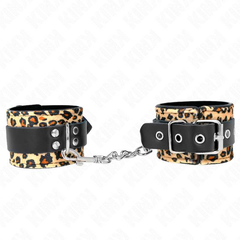 Manchettes de poignet en cuir motif léopard — détail produit