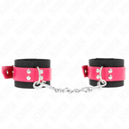 kink appui poignets en nylon noir avec ceinture en cuirette rose framboise ajustable 19 29 cm x 5 1 cm