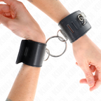 kink appui poignets fixes avec anneau et fermeture par cadenas noir ajustable 16 23 cm x 5 5 cm