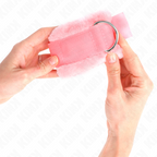 kink appui poignets doubles de fourrure rose reglable 17 31 cm x 7 cm